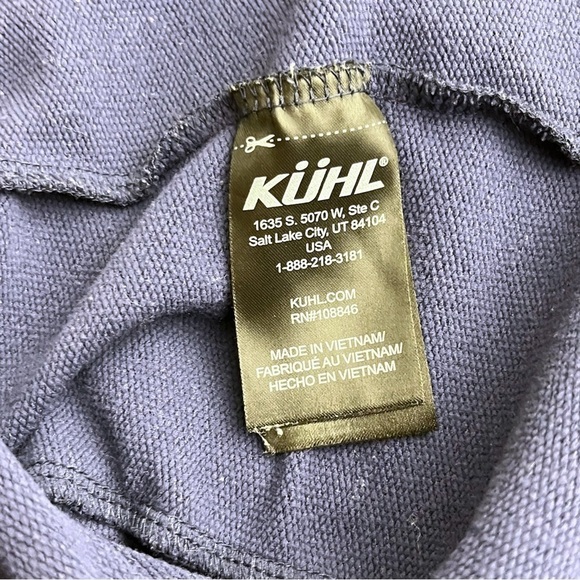 Kuhl Blue Slub Long Sleeve Hooded Popover Sweater Small - Picture 9 of 10